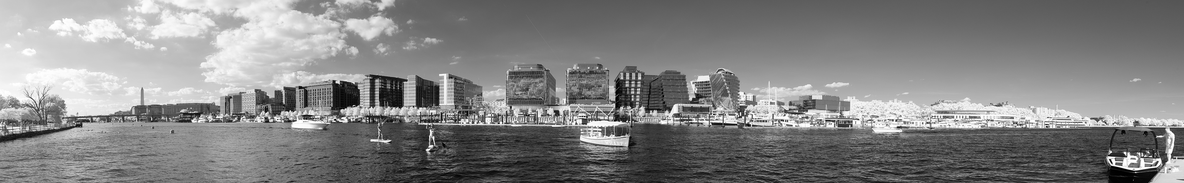 Large Infred Panoramic Phote of the Washington Waterfront.
